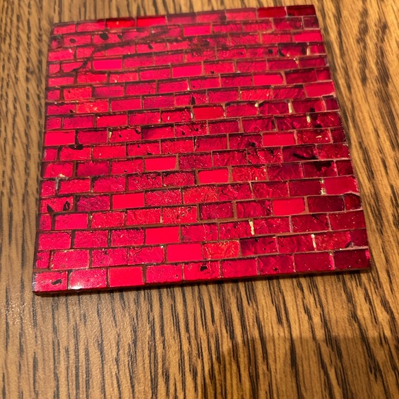 Red Glass Coasters - Picture 2 of 5